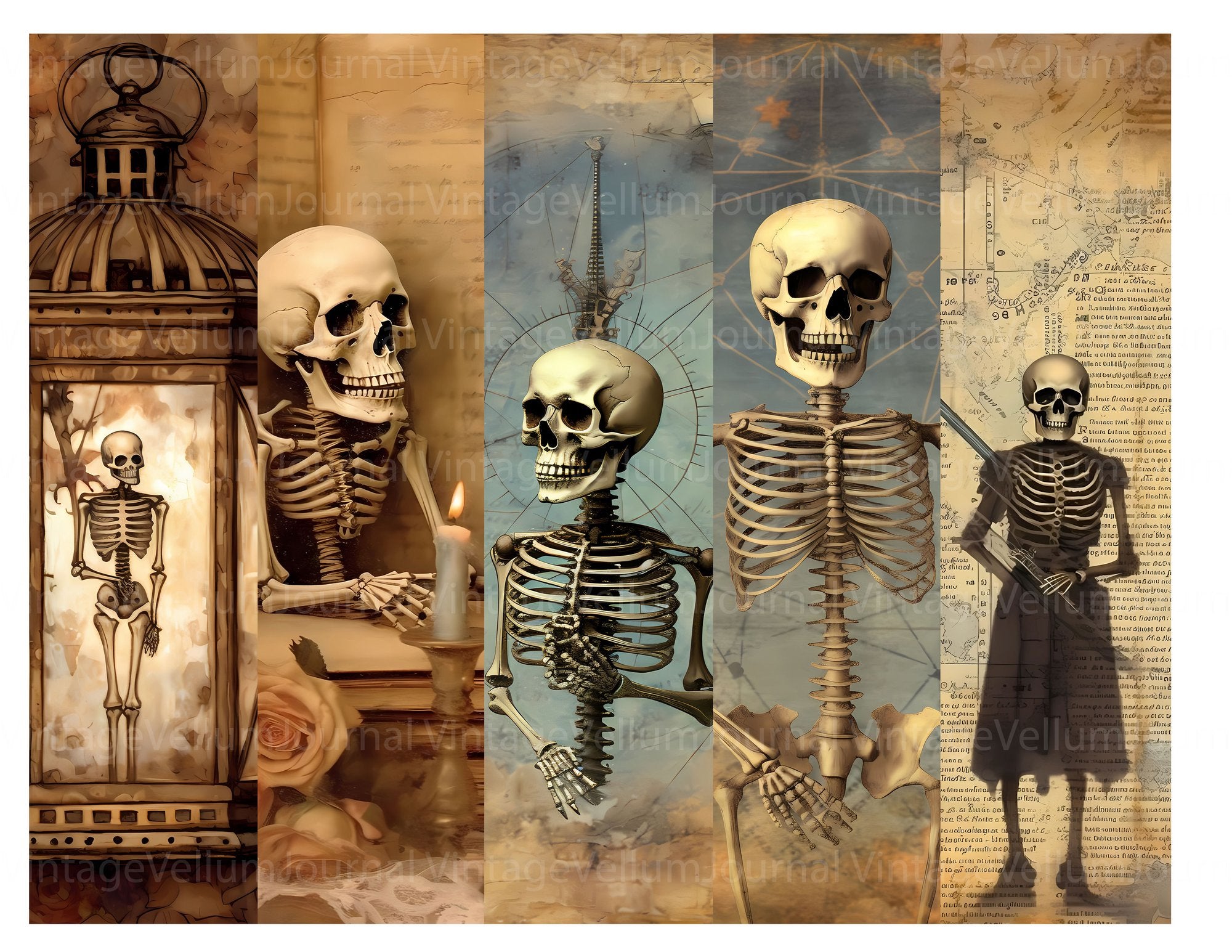 Skeletons Junk Journal Pages - CraftNest