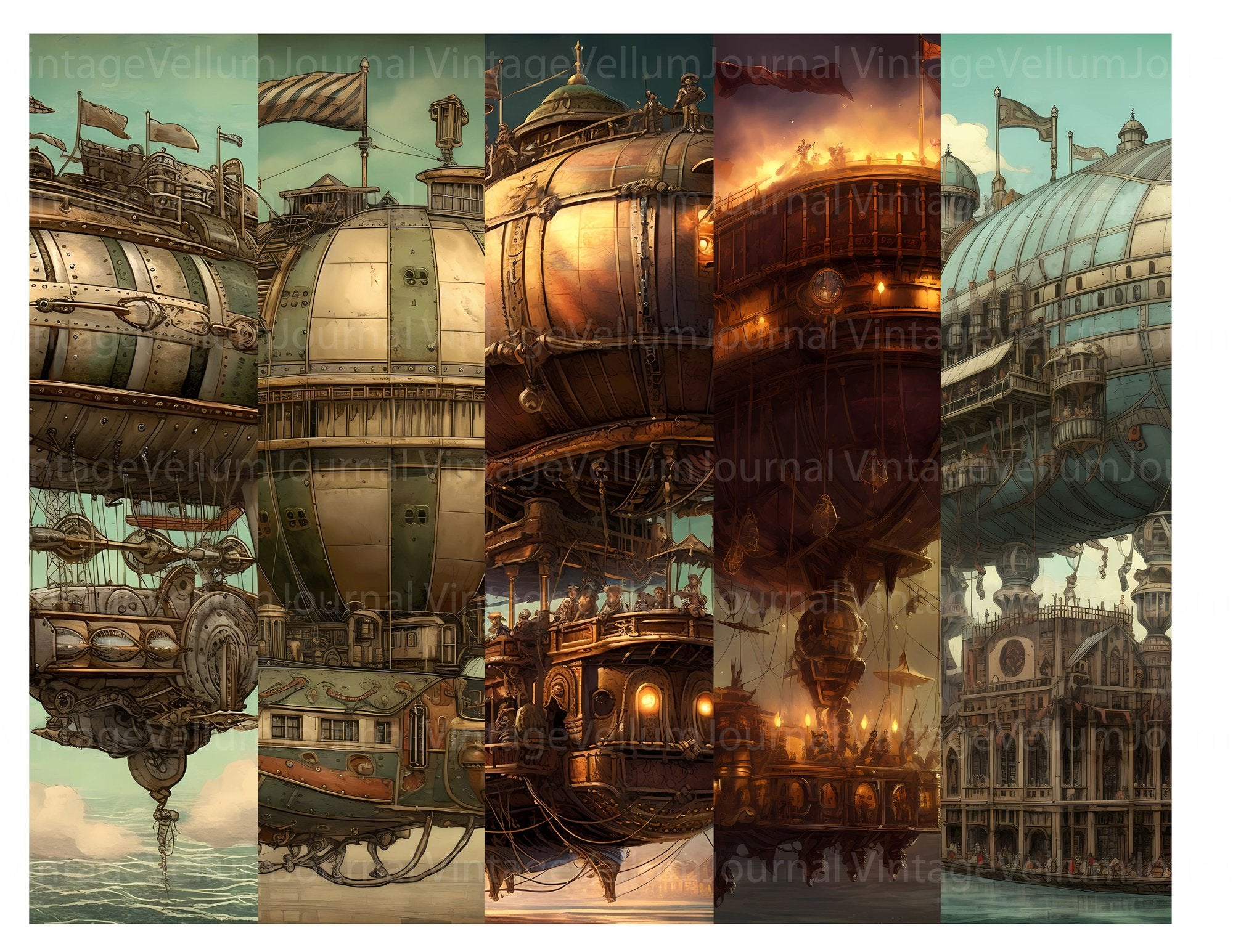 Steampunk Airship Junk Journal Pages - CraftNest