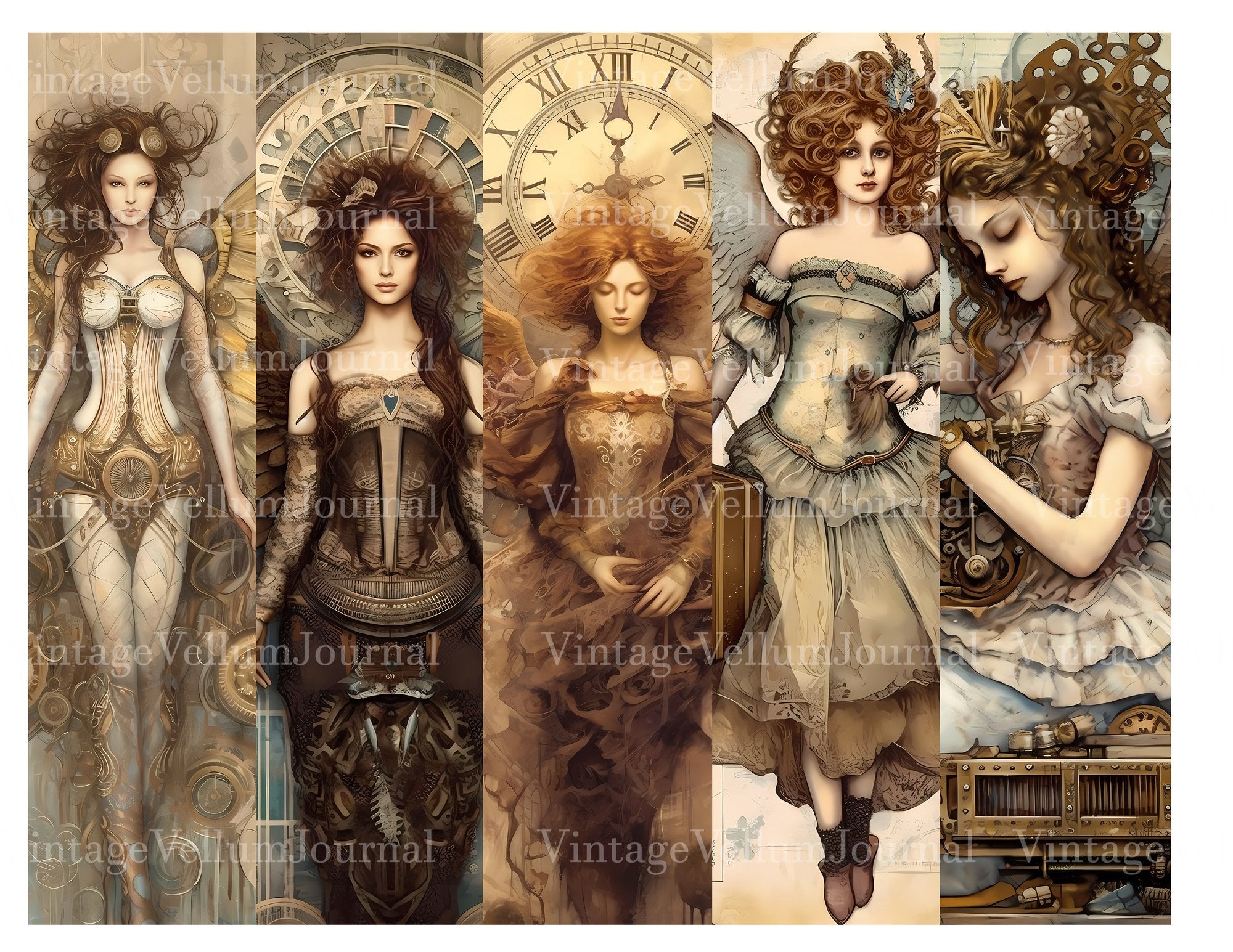 Steampunk Angels Junk Journal Pages - CraftNest