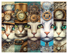 Steampunk Cats Junk Journal Pages - CraftNest