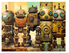 Steampunk Robots Junk Journal Pages - CraftNest