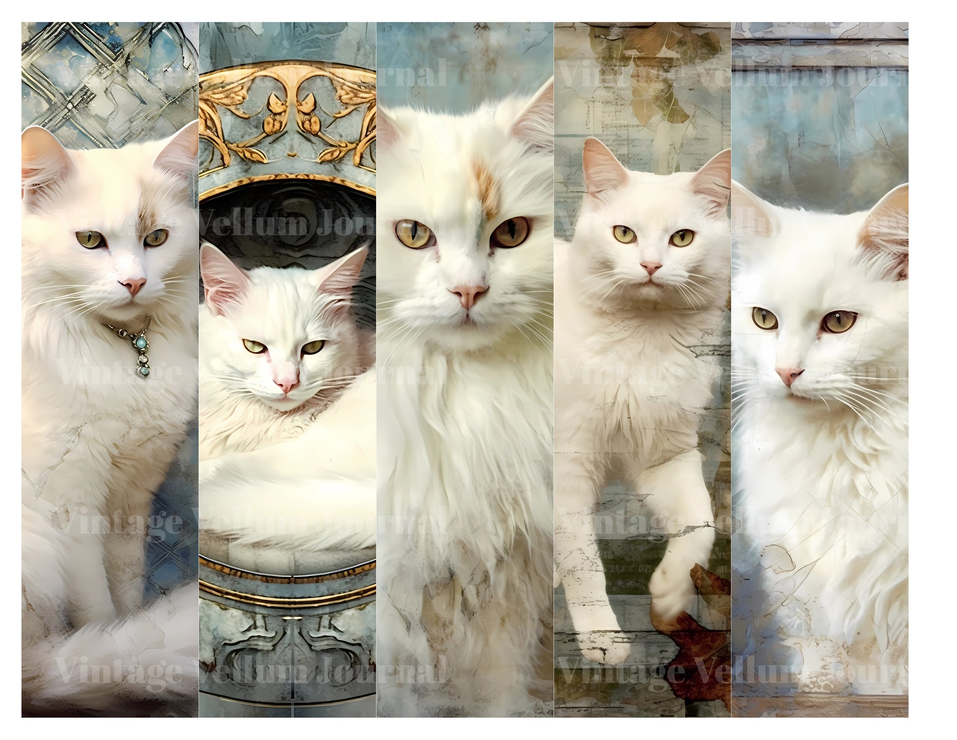 White Cats Junk Journal Pages - CraftNest