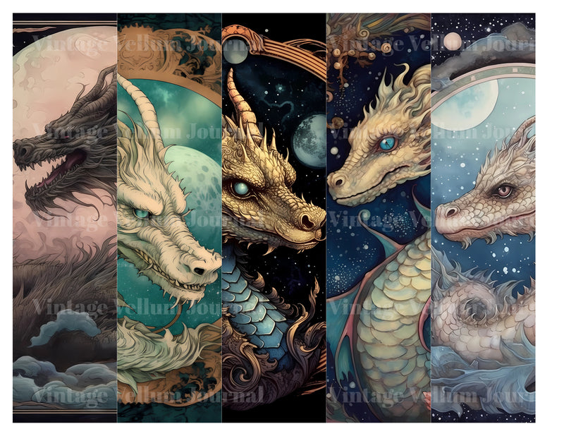 Moon Dragons Junk Journal Pages - CraftNest