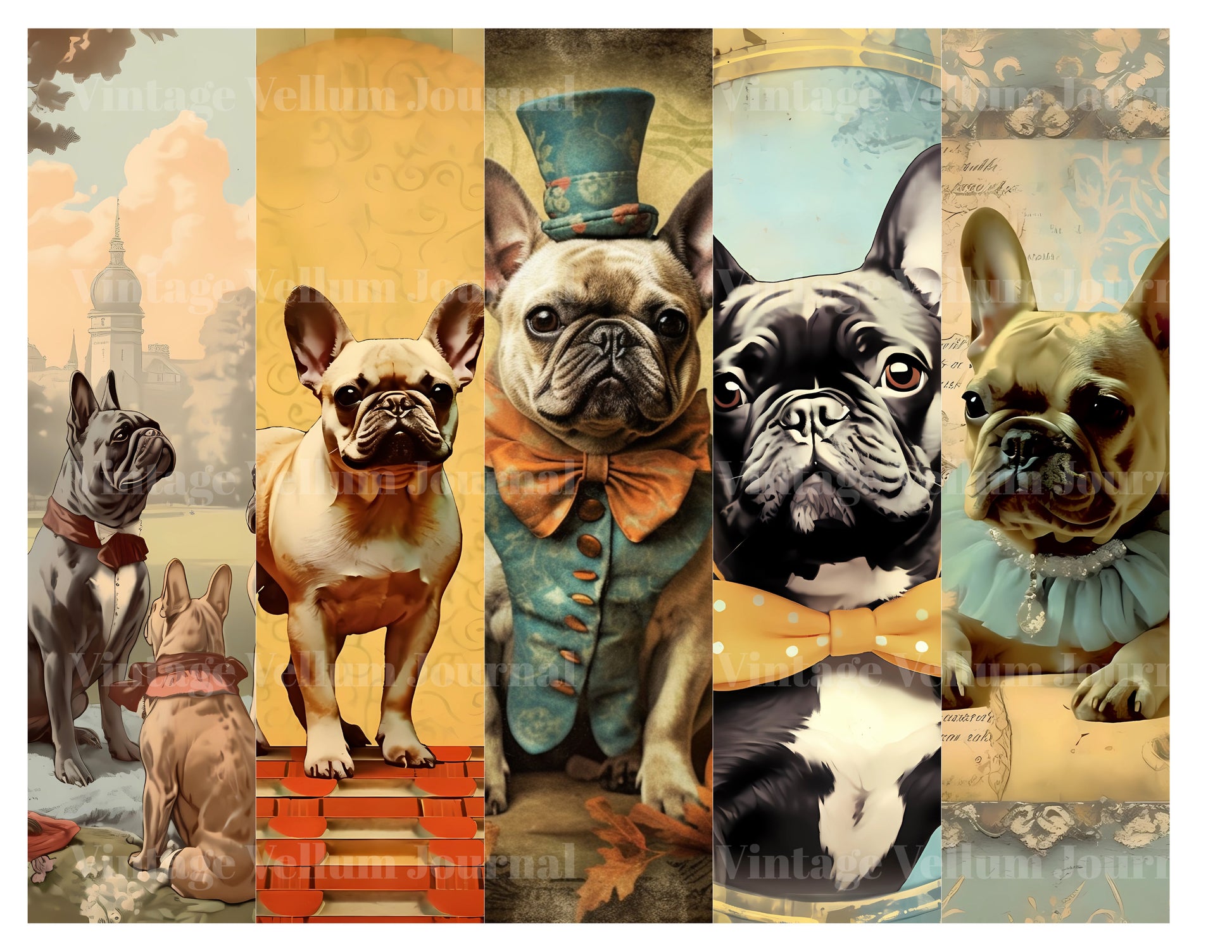 French Bulldogs Junk Journal Pages - CraftNest