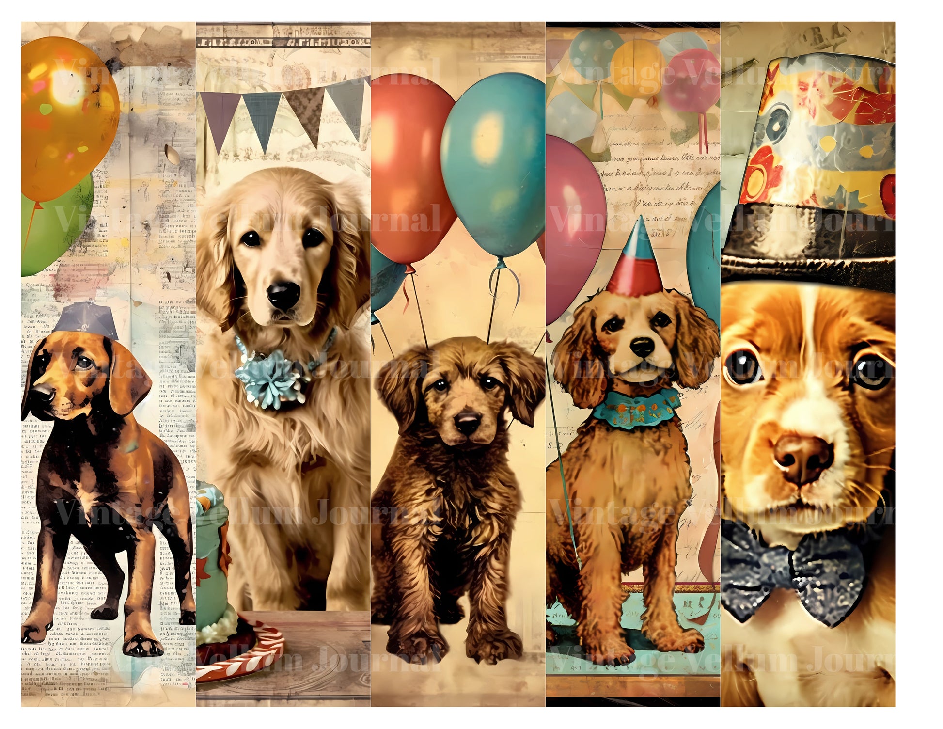 Birthday Dogs Junk Journal Pages - CraftNest