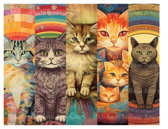 Rainbow Cats Junk Journal Pages - CraftNest