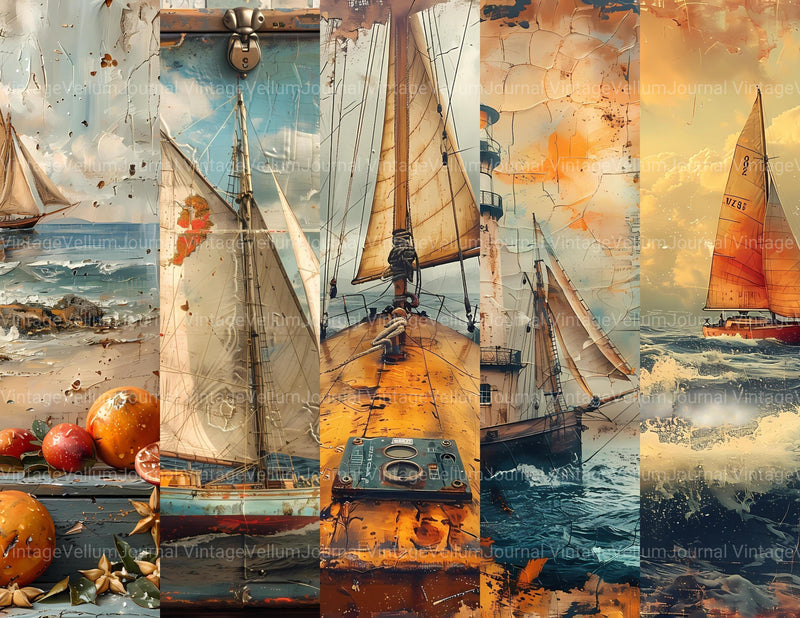 Sailing Junk Journal Pages - CraftNest - Digital Crafting and Art