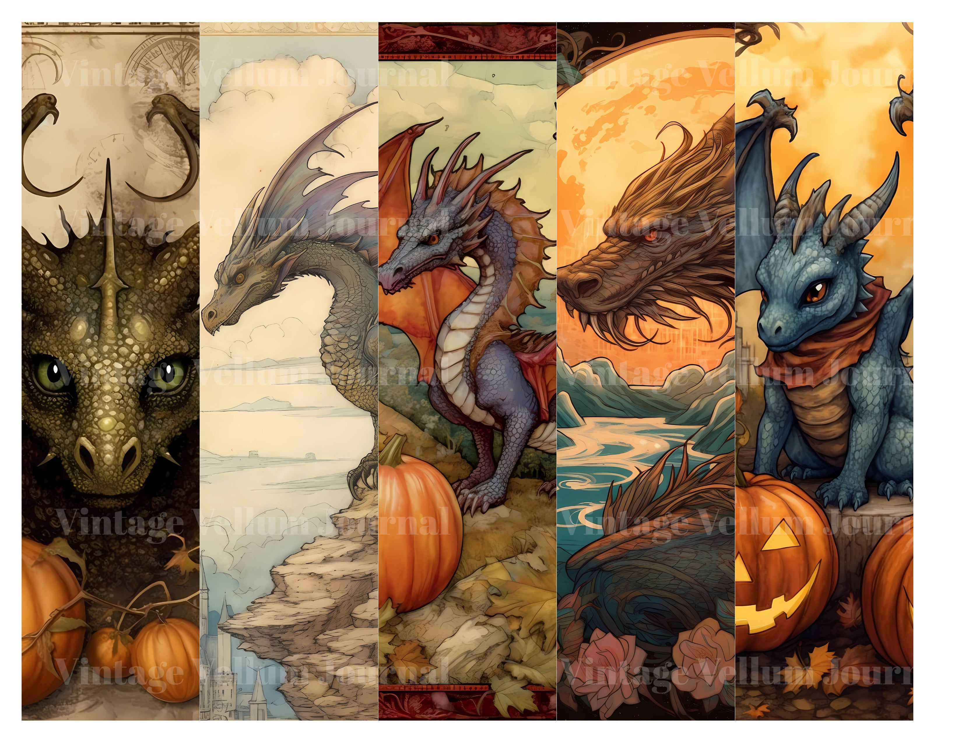 Halloween Dragons Junk Journal Pages - CraftNest