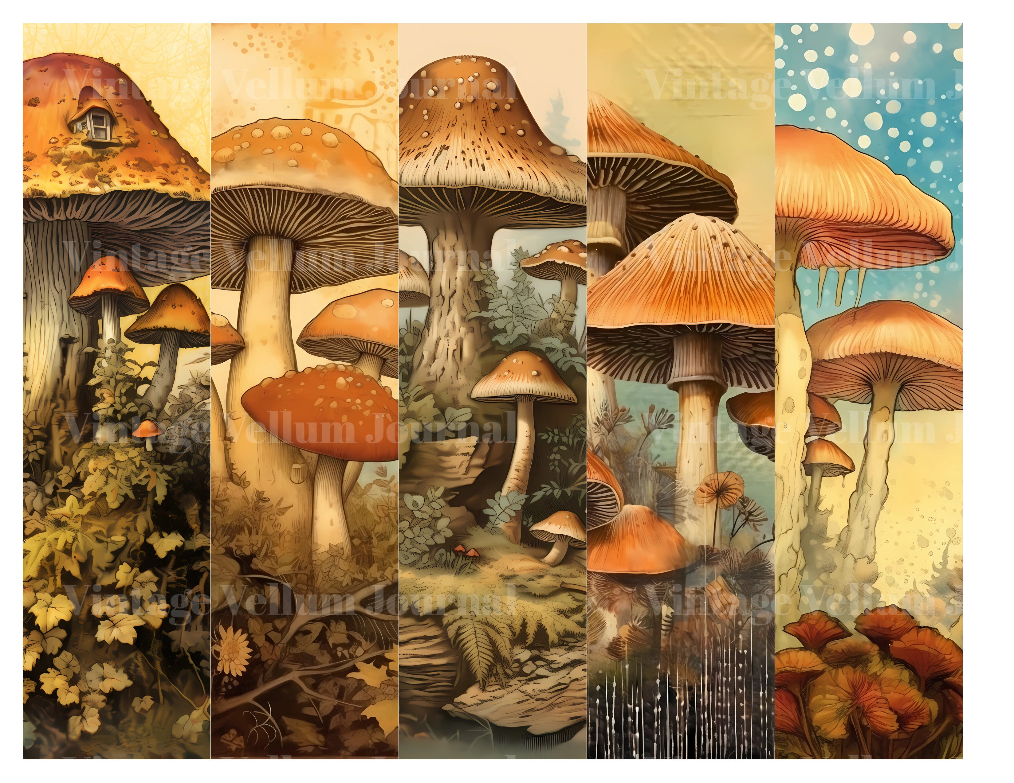 Wild Mushrooms Junk Journal Pages