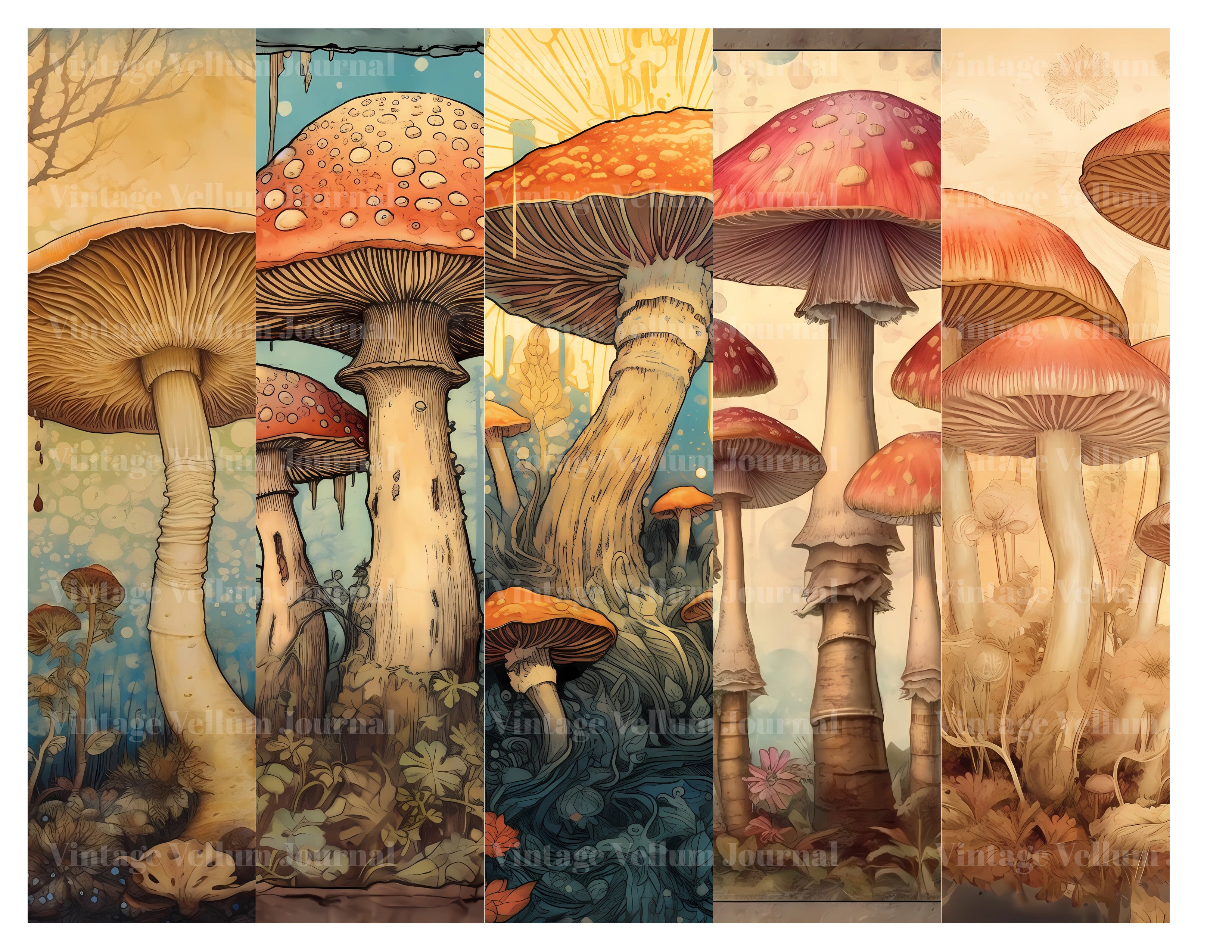 Magic Mushrooms Junk Journal Pages - CraftNest