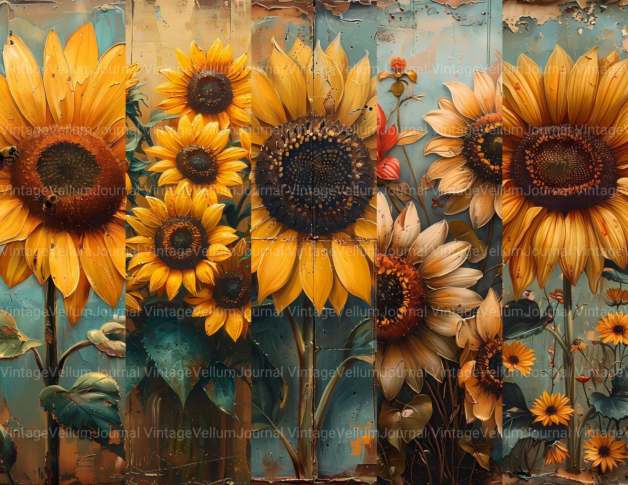 Sunflower Summer Junk Journal Pages - CraftNest - Digital Crafting and Art