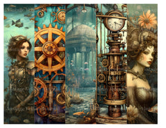 Steampunk Underwater World Junk Journal Pages - CraftNest