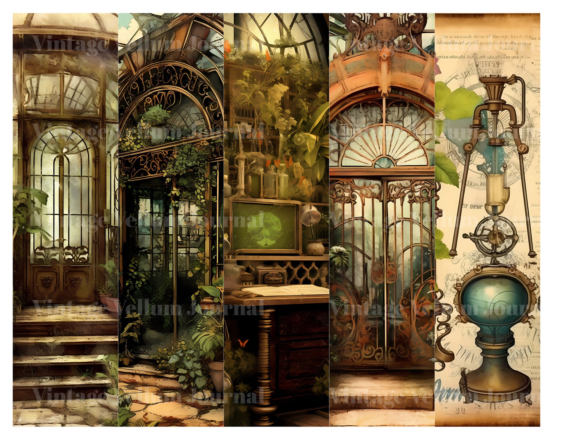 Steampunk Garden World Junk Journal Pages - CraftNest