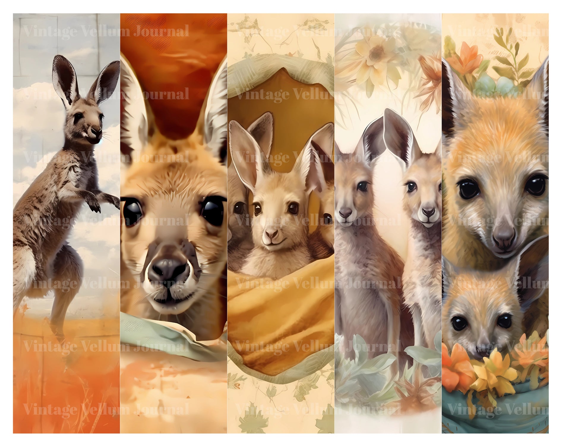 Baby Kangaroos Junk Journal Pages - CraftNest