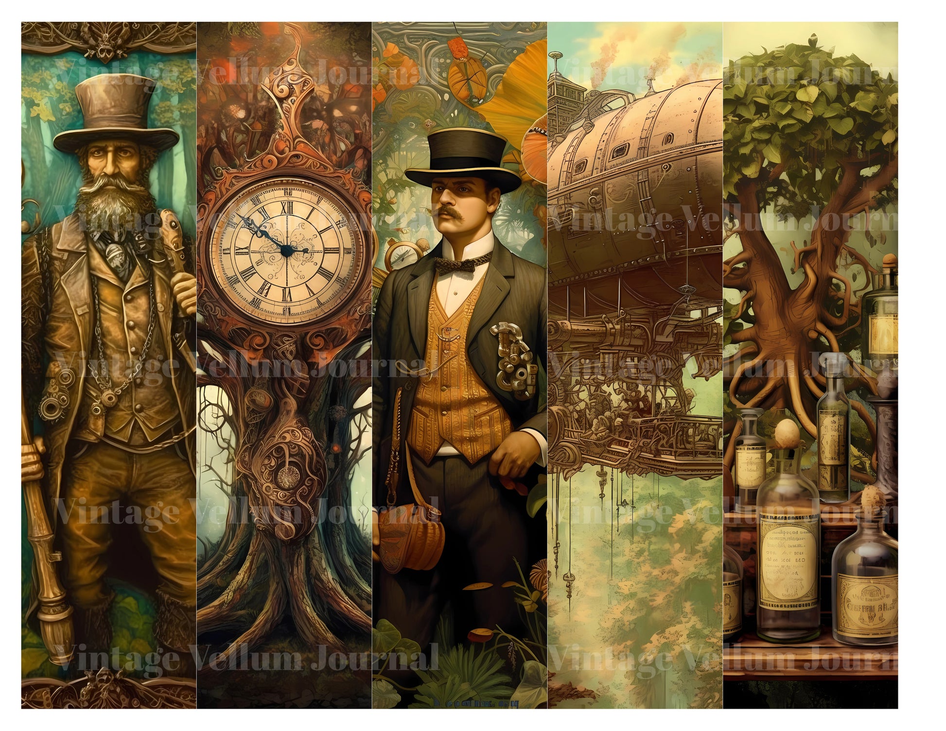 Steampunk Forest World Junk Journal Pages - CraftNest