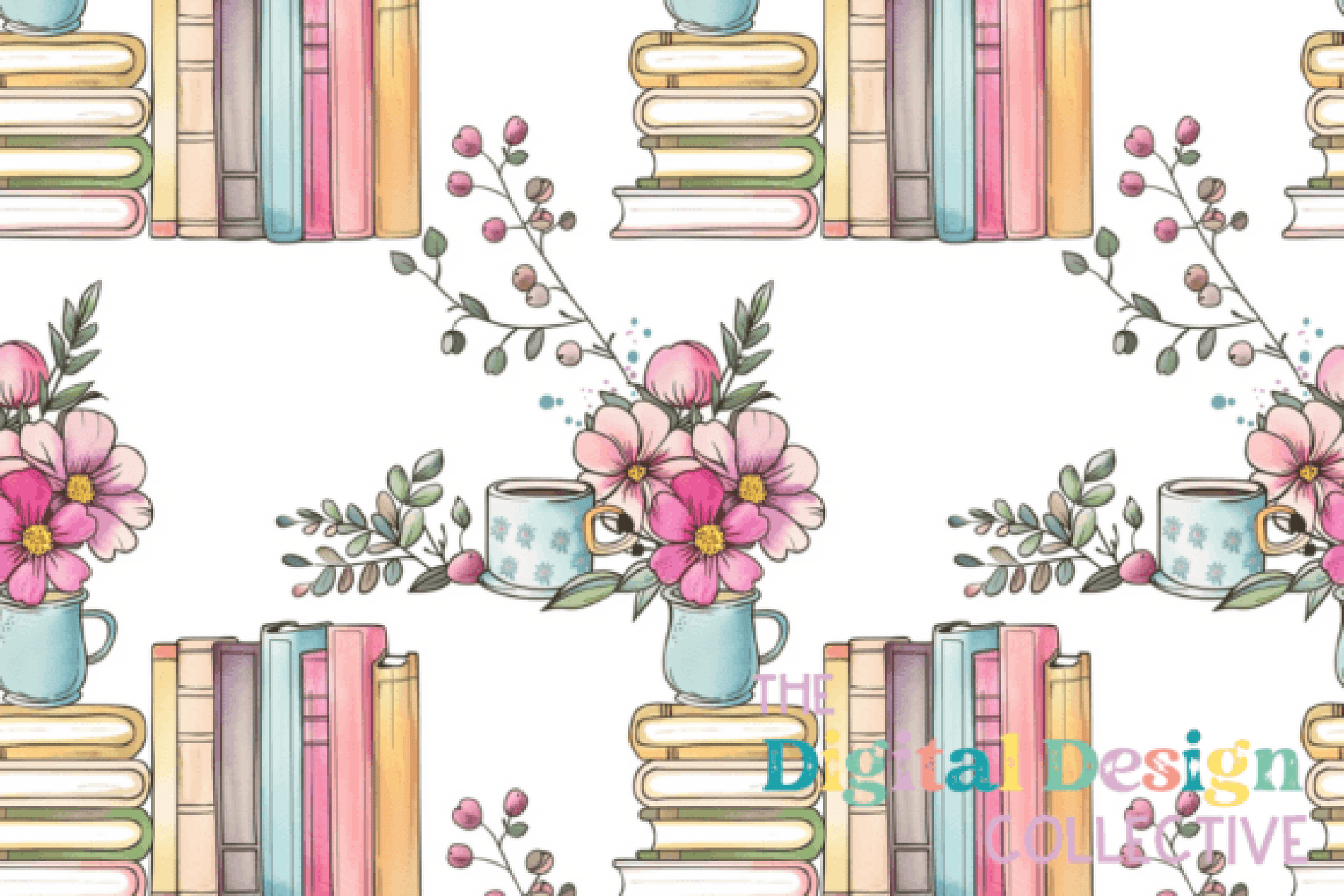 Seamless Books & Coffee Patterns - CraftNest - Digital Crafting and Art
