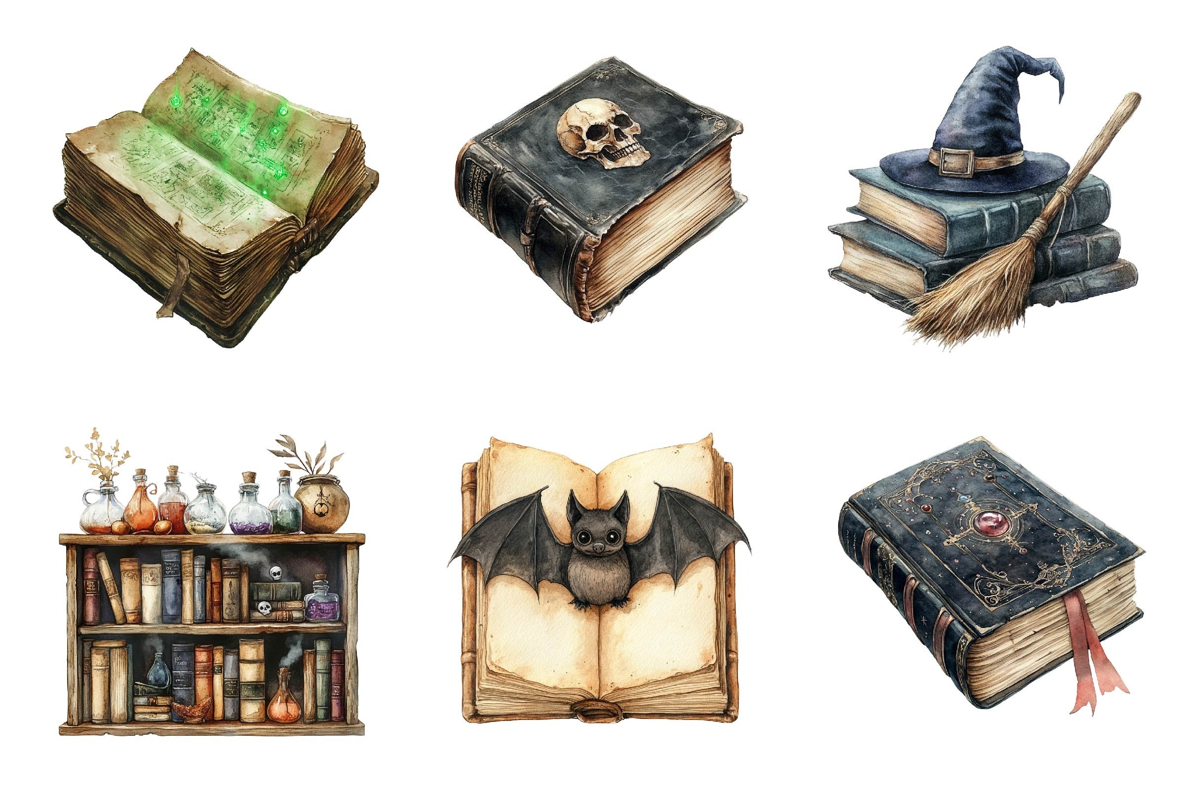 Books Halloween Clipart Bundle 6 - CraftNest - Digital Crafting and Art