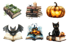 Books Halloween Clipart Bundle 6 - CraftNest - Digital Crafting and Art