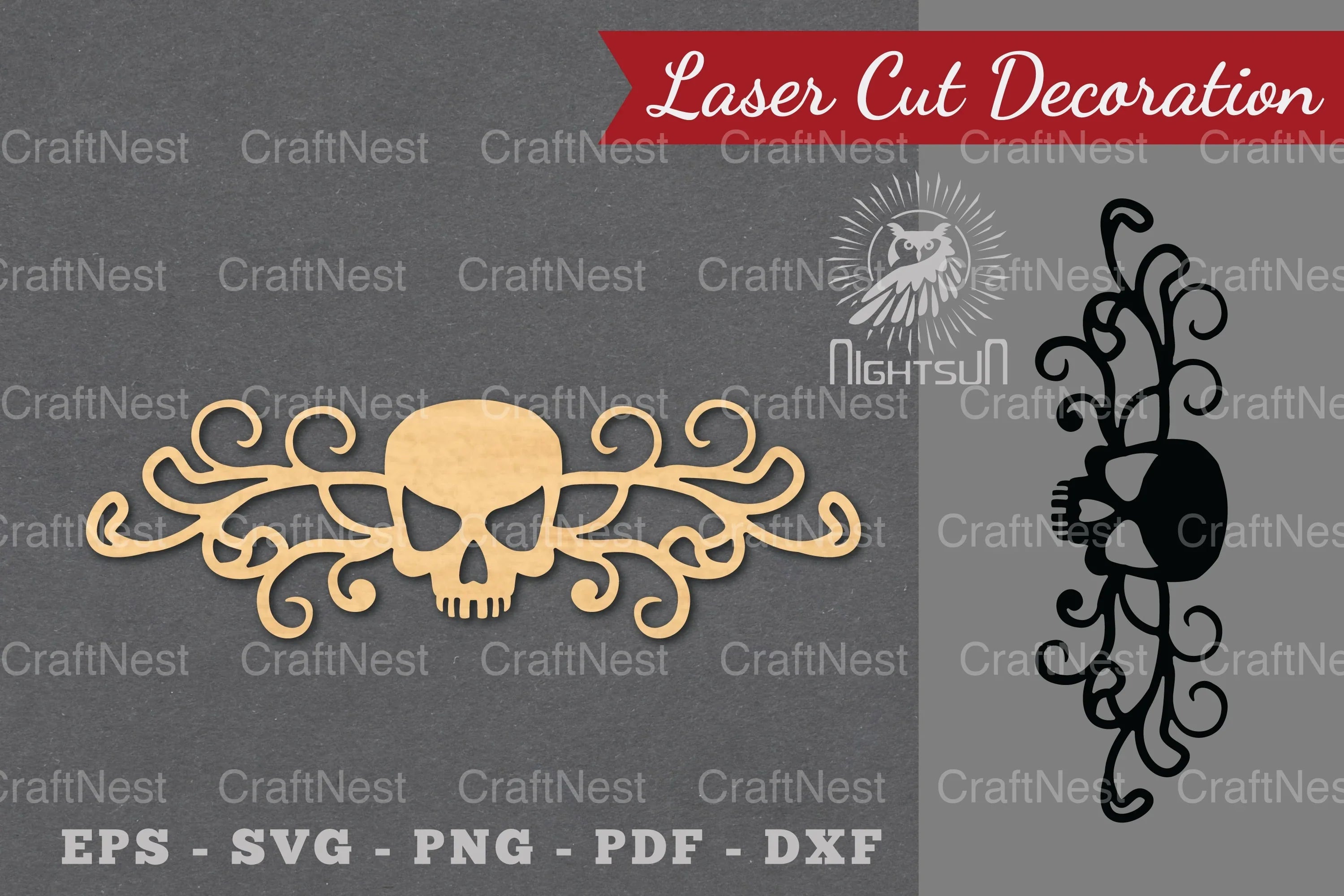 Border Skull Laser Cut Decoration Clipart