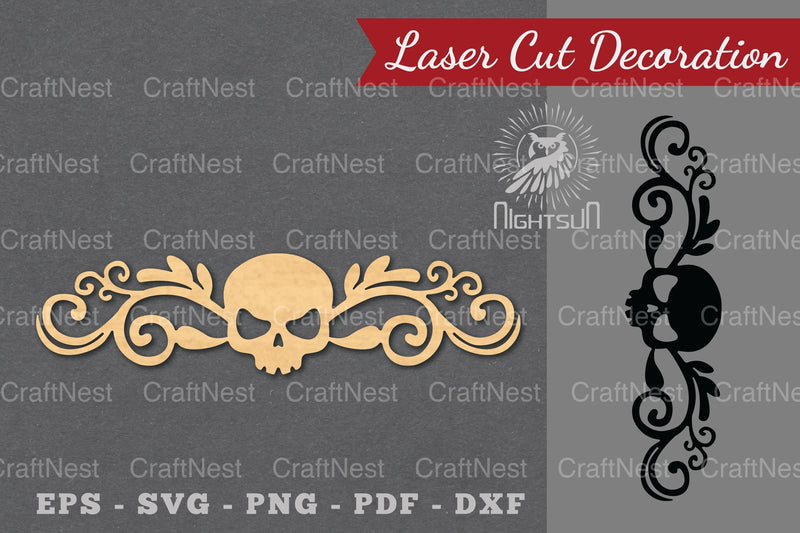 Border Skull Laser Cut Decoration Clipart Bundle - CraftNest - Digital Crafting and Art