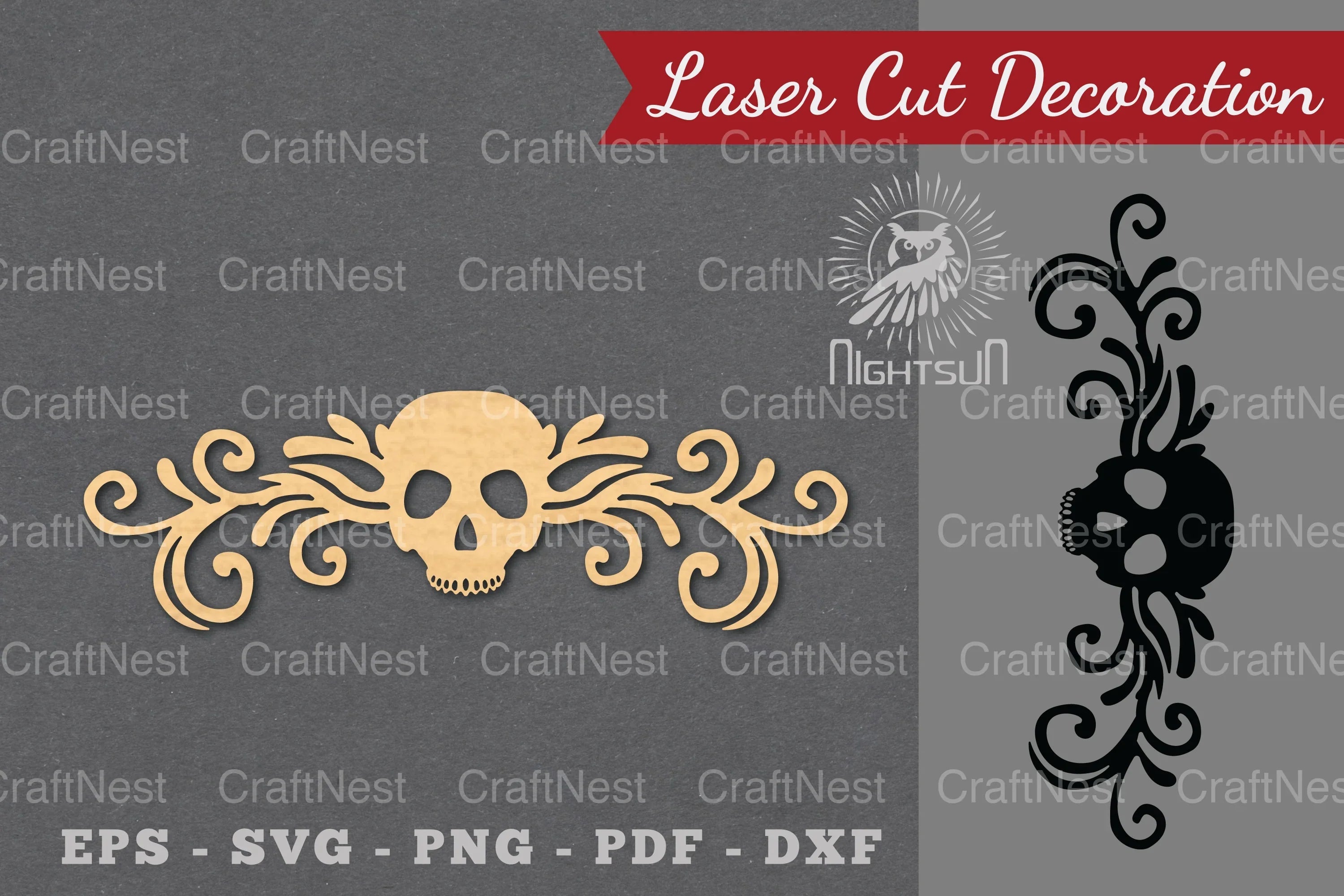 Border Skull Laser Cut Decoration Clipart Bundle - CraftNest - Digital Crafting and Art