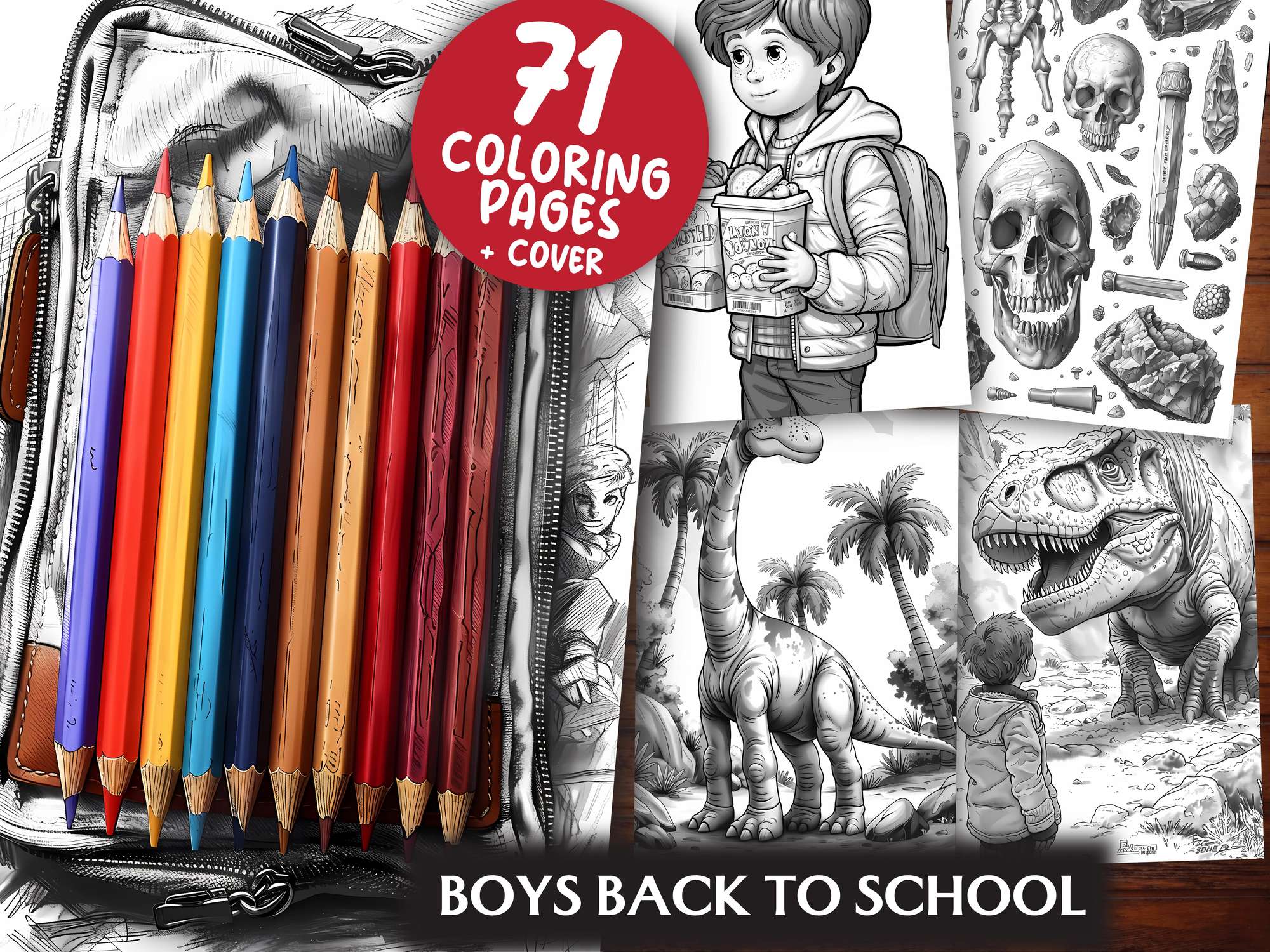 Boys Back To School Coloring Books - CraftNest - Digital Crafting and Art