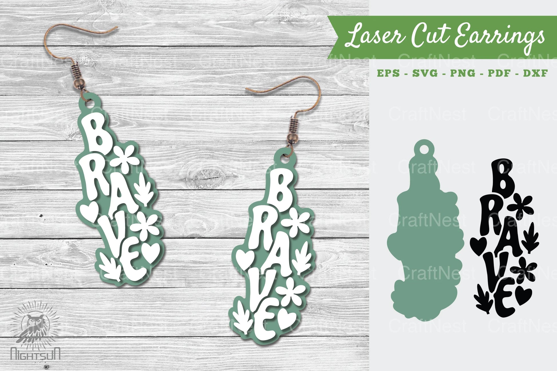 Brave Laser Cut Earrings SVG Design Bundle - CraftNest - Digital Crafting and Art