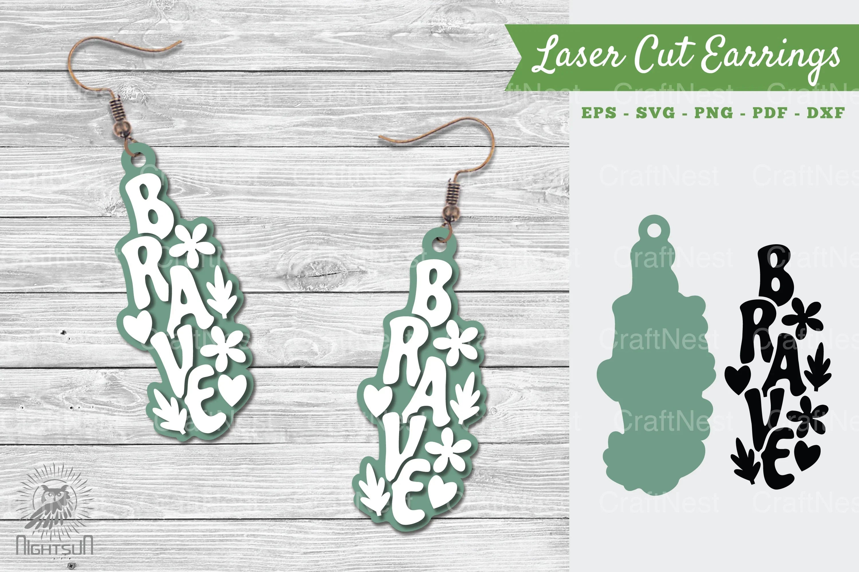 Brave Laser Cut Earrings SVG Design Bundle - CraftNest - Digital Crafting and Art
