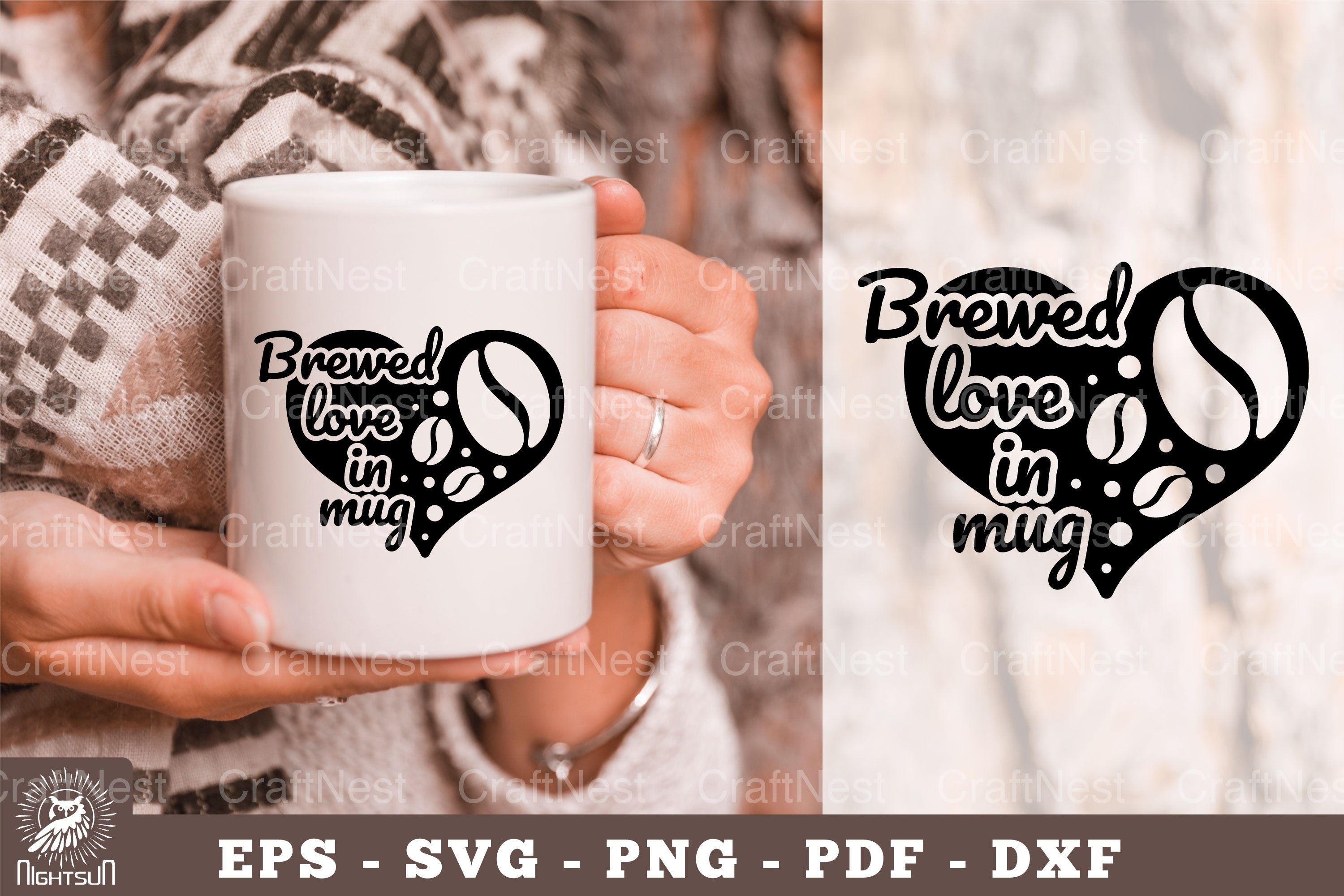 Brewed Love in Mug Design Clipart Bundle - CraftNest - Digital Crafting and Art