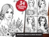 Wedding Bride Flower Bouquet Coloring Book