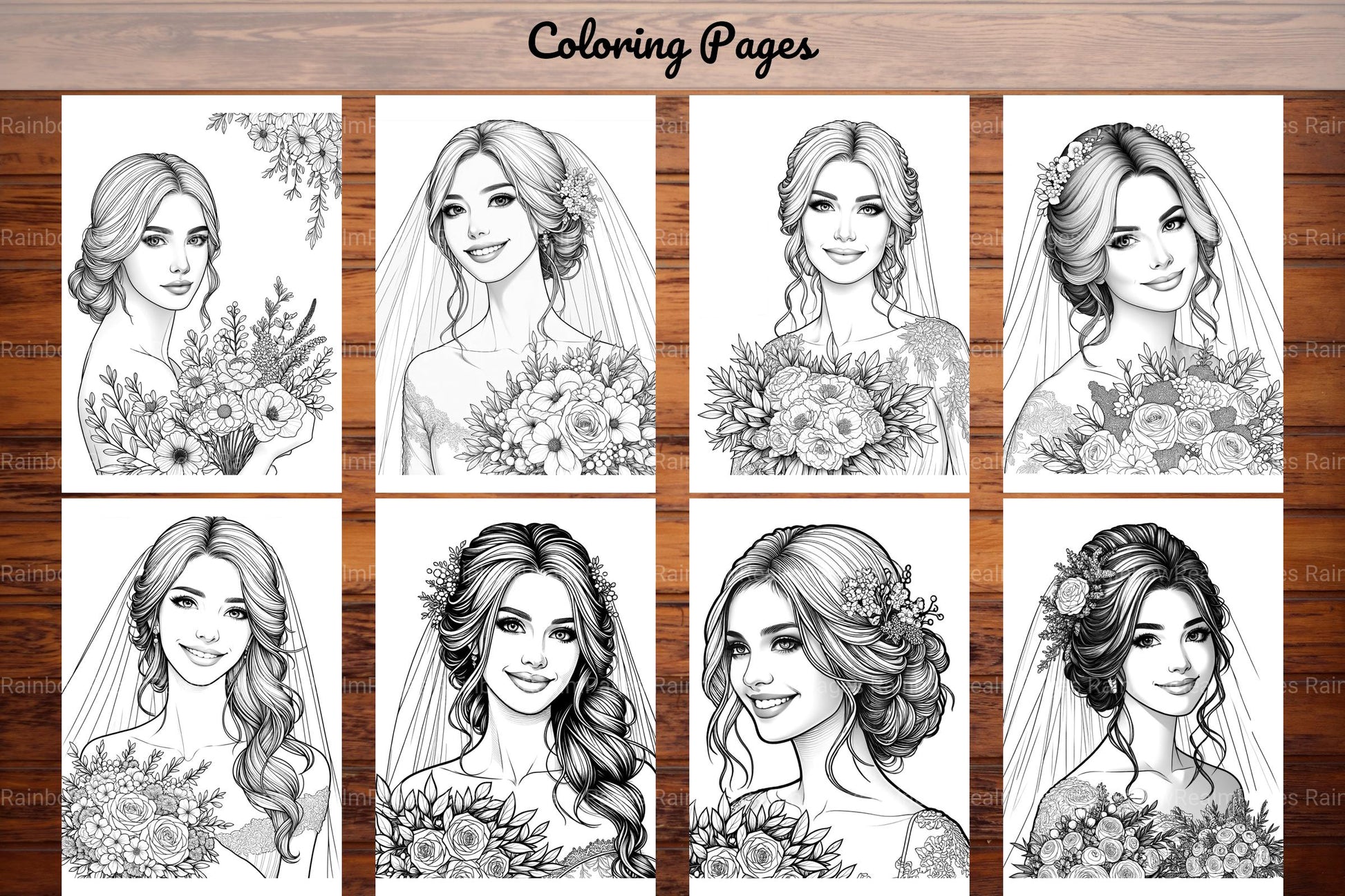 Wedding Bride Flower Bouquet Coloring Book - CraftNest - Digital Crafting and Art