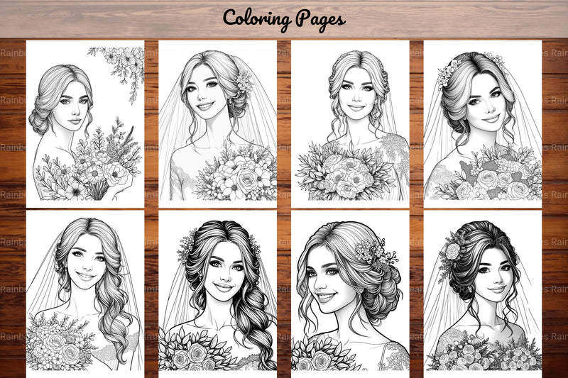 Wedding Bride Flower Bouquet Coloring Book - CraftNest - Digital Crafting and Art
