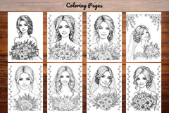 Wedding Bride Flower Bouquet Coloring Book - CraftNest - Digital Crafting and Art