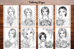Wedding Bride Flower Bouquet Coloring Book - CraftNest - Digital Crafting and Art