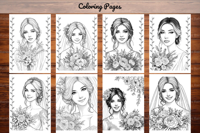 Wedding Bride Flower Bouquet Coloring Book - CraftNest - Digital Crafting and Art