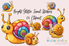Bright Glitter Snail Stickers Bundle