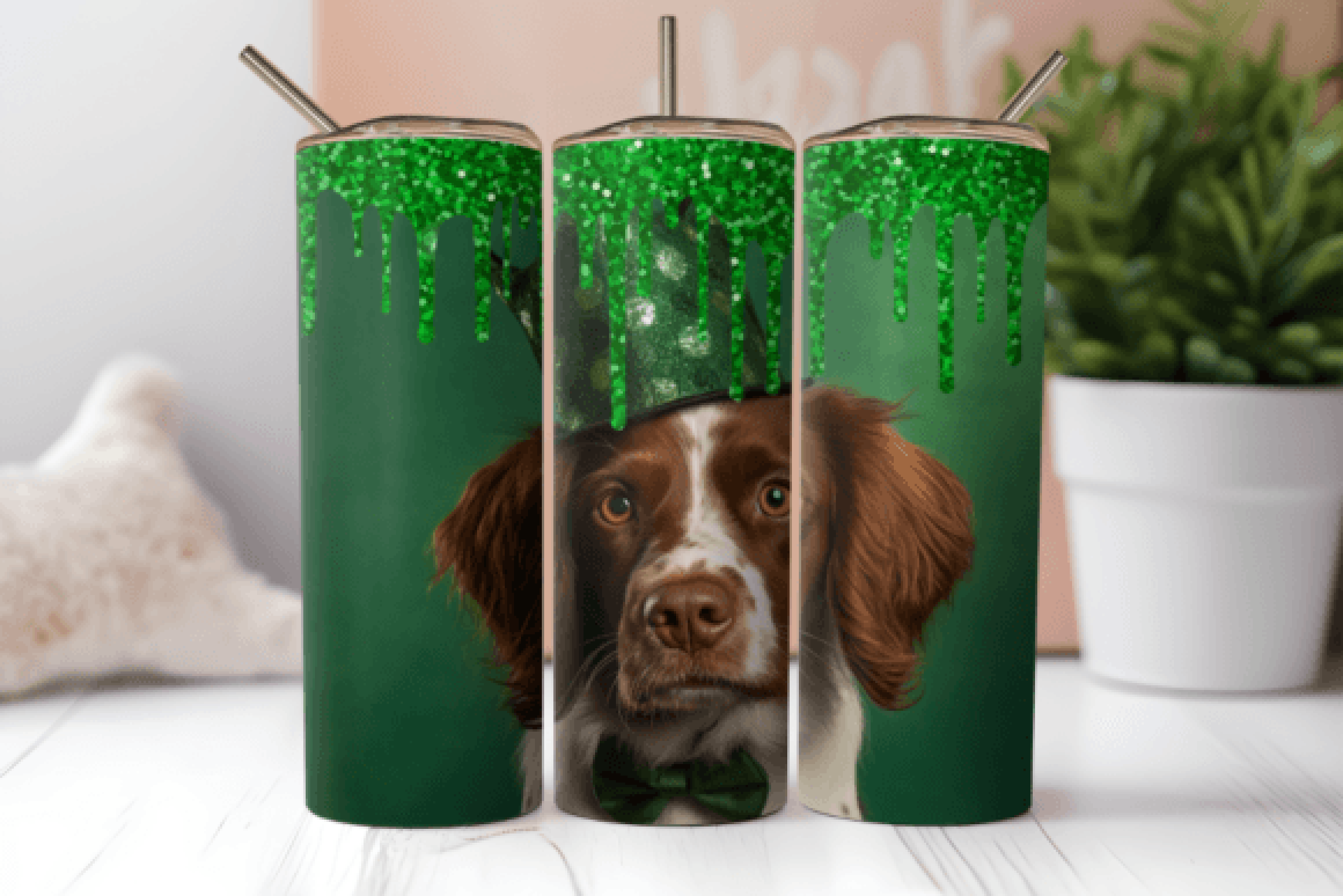 St. Patrick's Day Brittany Dog Tumbler Bundle