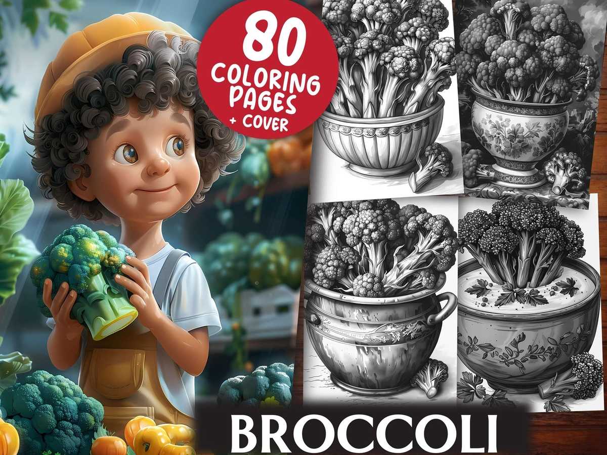 Broccoli Coloring Books - CraftNest - Digital Crafting and Art