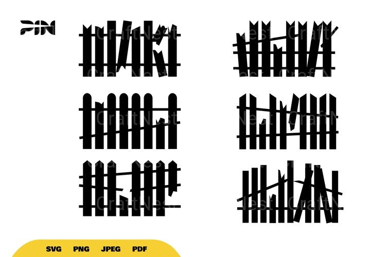 Broken Picket Fence SVG Bundle - CraftNest - Digital Crafting and Art