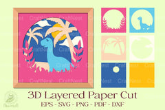Brontosaurus 3D Layered Papercut Clipart Bundle - CraftNest - Digital Crafting and Art