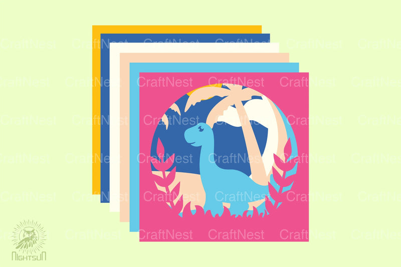 Brontosaurus 3D Layered Papercut Clipart Bundle - CraftNest - Digital Crafting and Art