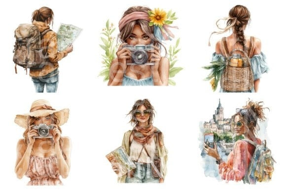 Bronze Spring Travel Clipart Bundle - CraftNest - Digital Crafting and Art