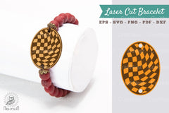 Brown Checker Pattern Laser Cut Bracelet Design Bundle - CraftNest - Digital Crafting and Art