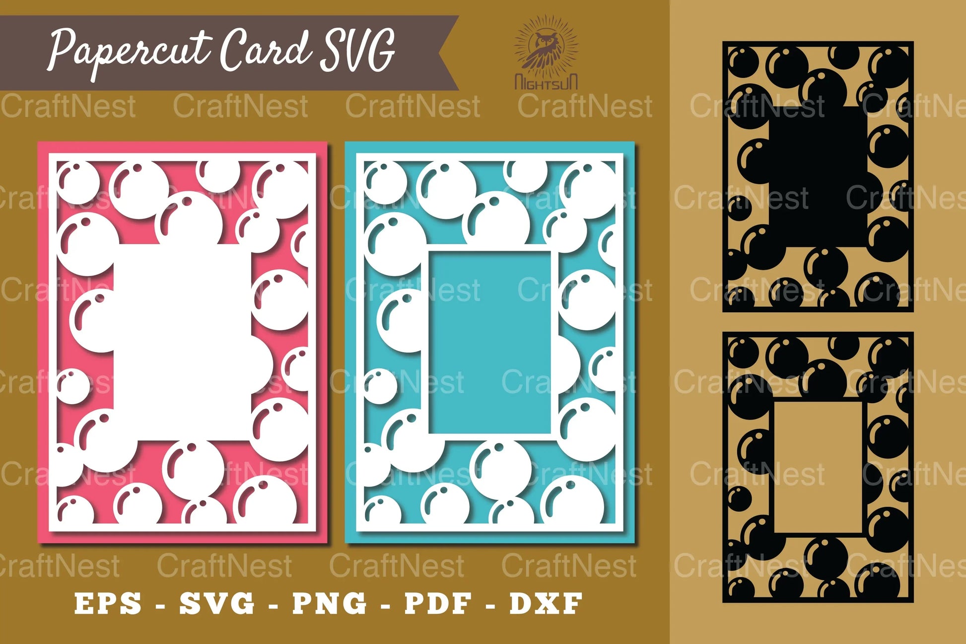 Bubble Papercut Card SVG Bundle - CraftNest - Digital Crafting and Art