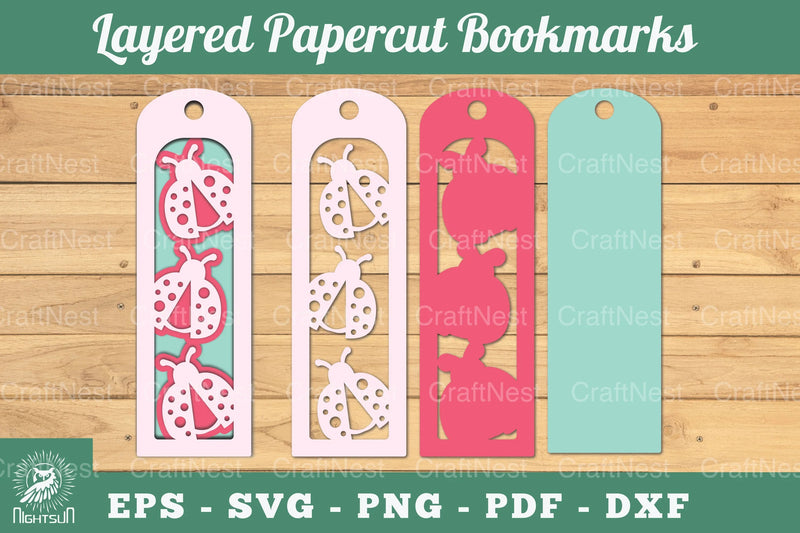 Layered Papercut Bookmarks SVG Bundle - CraftNest - Digital Crafting and Art