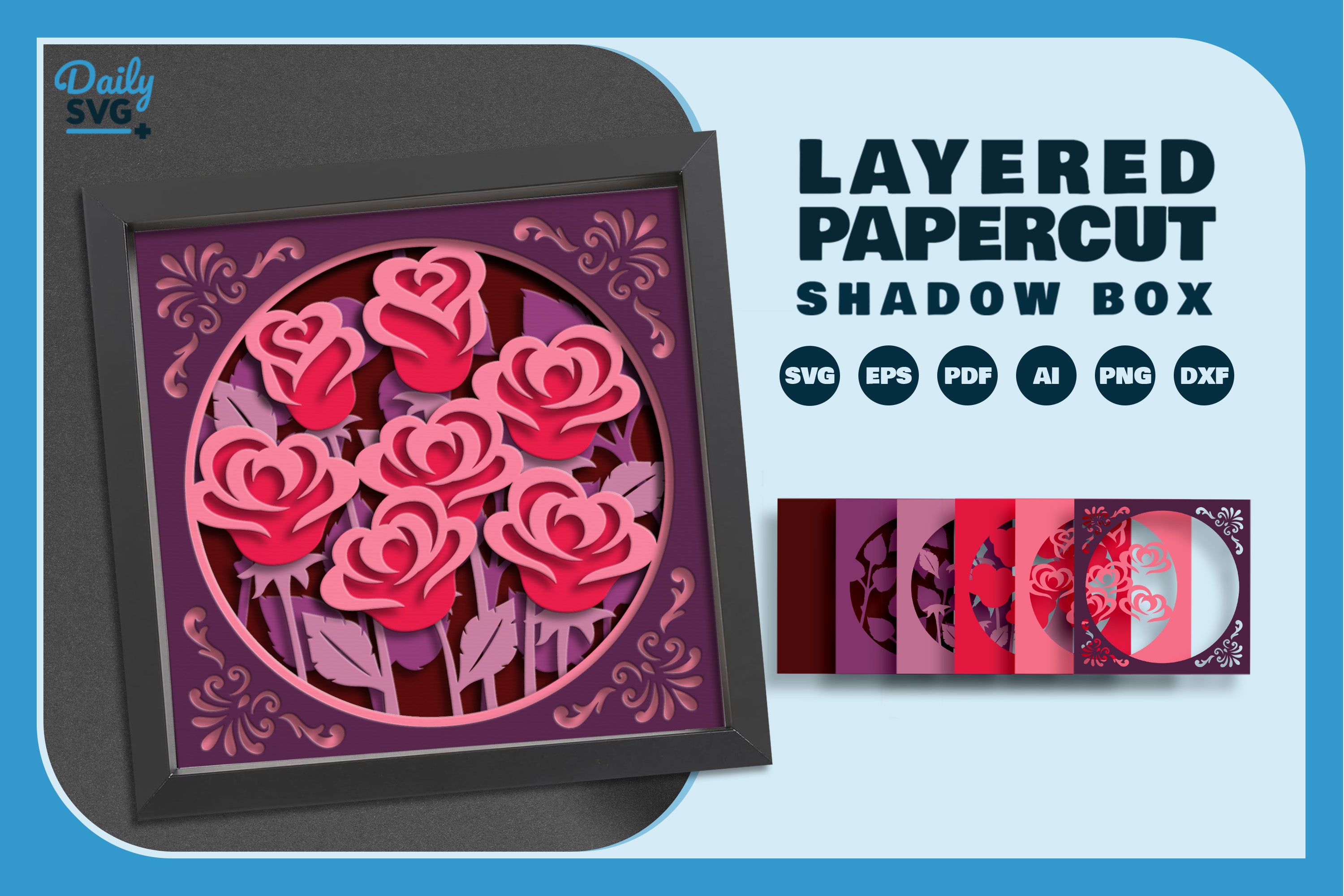 Papercut SVG Bundle: Bunch of Roses Design