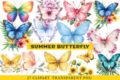 Summer Butterfly Clipart - CraftNest - Digital Crafting and Art