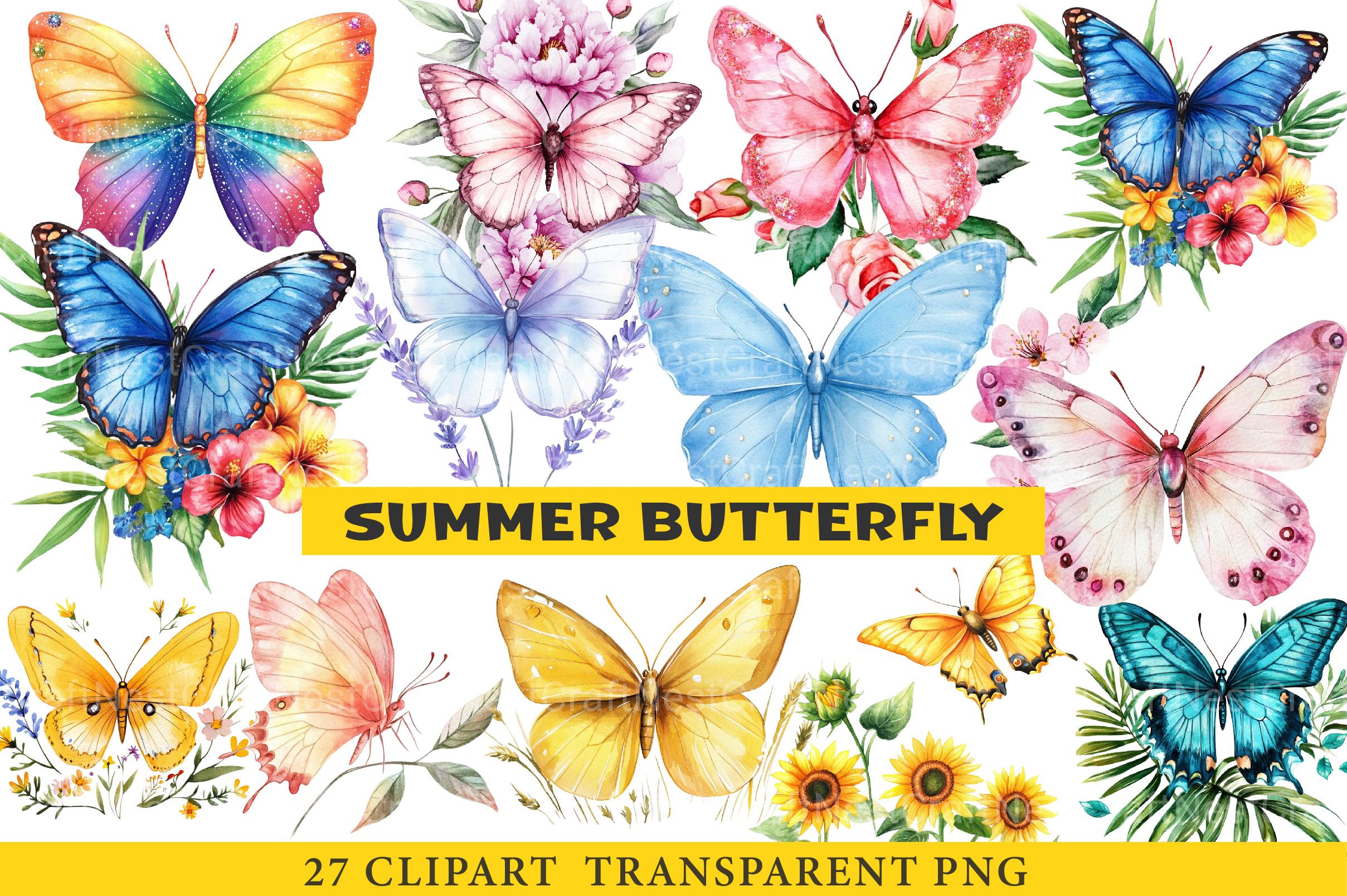 Summer Butterfly Clipart - CraftNest - Digital Crafting and Art