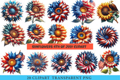 Sunflowers 4th of July Clipart - CraftNest - Digital Crafting and Art
