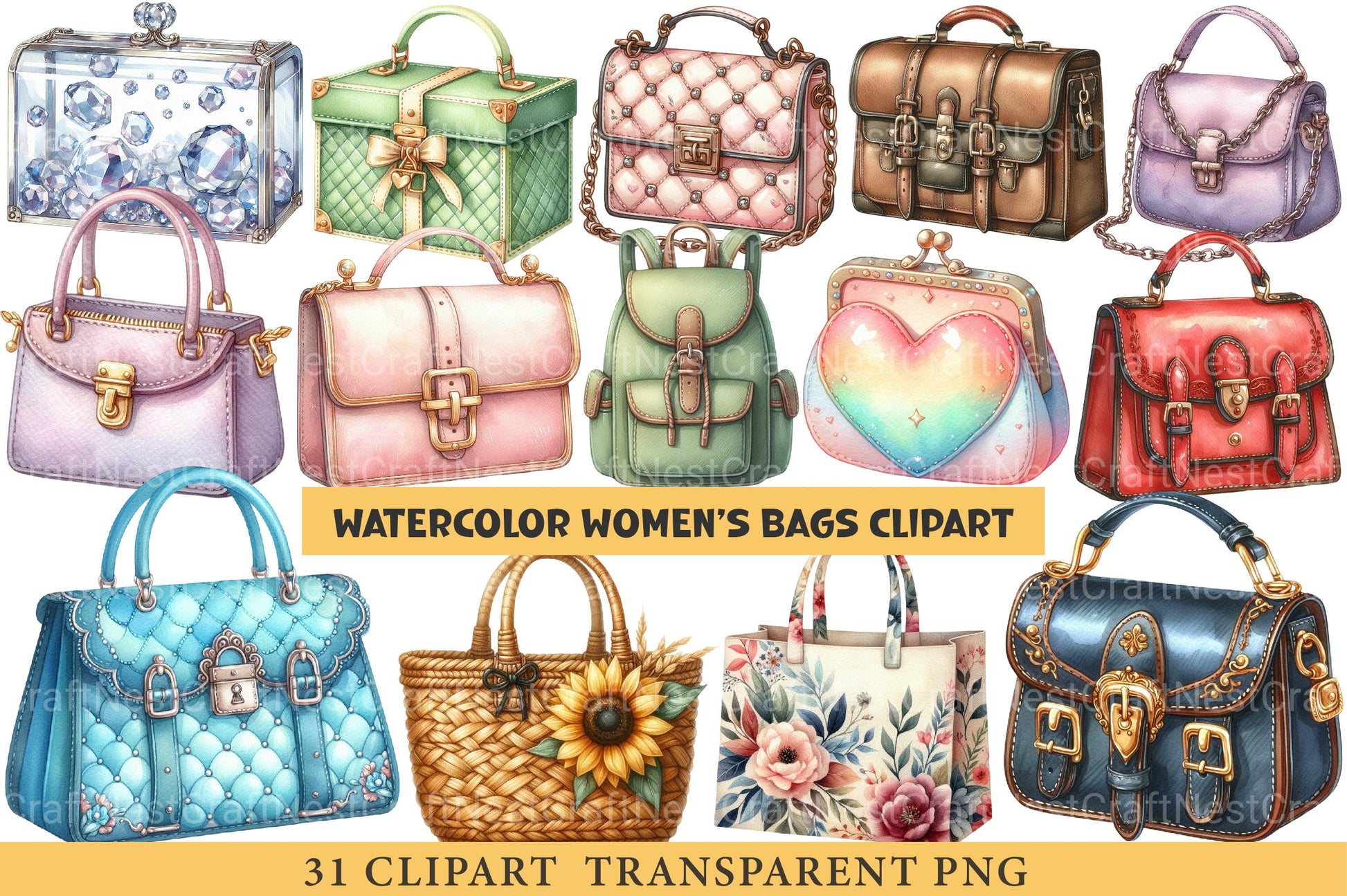 Womens Bags Clipart Bundle - CraftNest - Digital Crafting and Art